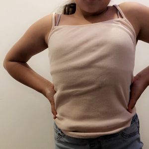 Robbed trim cami tank top🦋💖